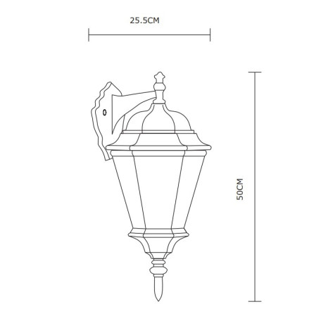 Схема с размерами Arte Lamp A1204AL-1BN