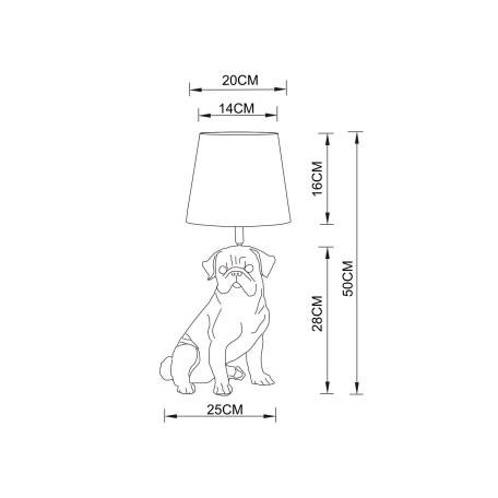 Схема с размерами Arte Lamp A1512LT-1WH