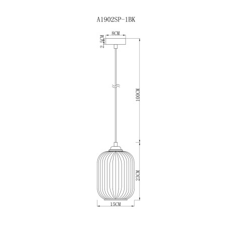 Схема с размерами Arte Lamp A1902SP-1BK