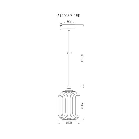 Схема с размерами Arte Lamp A1902SP-1WH