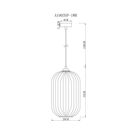 Схема с размерами Arte Lamp A1903SP-1WH