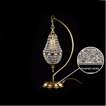 Настольная лампа Artglass ROBYN NICKEL CE, 1xE14x60W, никель, прозрачный, металл, хрусталь Artglass Crystal Exclusive