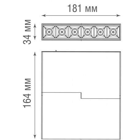 Схема с размерами Donolux DL18786/06C Black