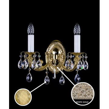 Бра Artglass SAGA II. ATYP WHITE GOLD CE - 8003, 2xE14x40W, золото с белым, янтарь, металл, хрусталь Artglass Crystal Exclusive
