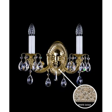 Бра Artglass SAGA II. ATYP WHITE GOLD CE, 2xE14x40W, золото с белым, прозрачный, металл, хрусталь Artglass Crystal Exclusive