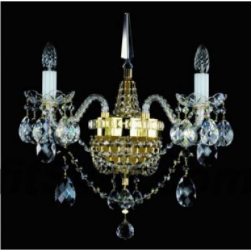 Бра Artglass SARA II. SP, 3xE14x40W, золото с белым, золото с прозрачным, прозрачный, стекло, кристаллы SPECTRA Swarovski