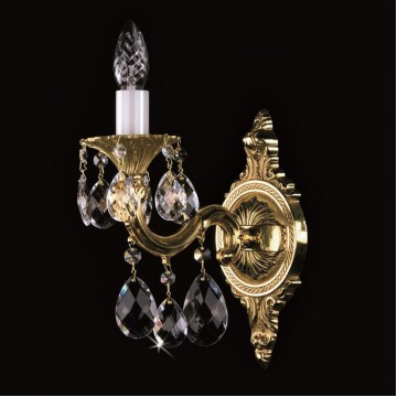 Бра Artglass SARKA I. BOWL 526 POLISHED, 1xE14x40W, золото с белым, прозрачный, металл, стекло - миниатюра 1