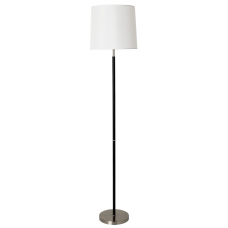 Торшер Arte Lamp Rodos A2589PN-1SS, 1xE27x60W, черный с серебром, белый, металл, текстиль
