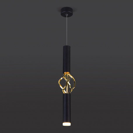 Подвесной светодиодный светильник Eurosvet Lance 50191/1 LED черный/золото (a049107), LED 8W 4200K 383lm CRI>80 - миниатюра 2