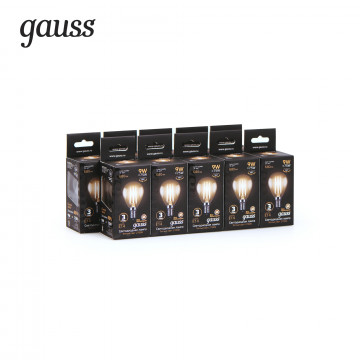 Филаментная светодиодная лампа Gauss 105801109 шар малый E14 9W, 2700K (теплый) CRI>90 150-265V, гарантия 3 года - фото 3