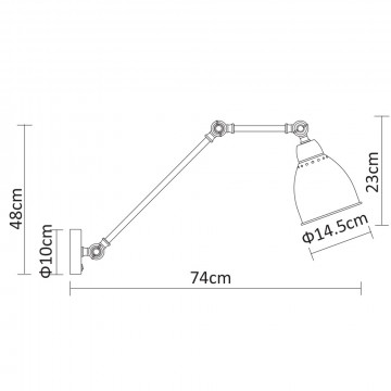 Схема с размерами Arte Lamp A2055AP-1BK