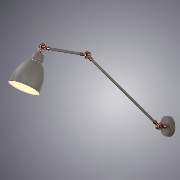Бра с регулировкой направления света Arte Lamp Braccio A2055AP-1GY, 1xE27x60W, серый с медью, серый, металл - фото 2