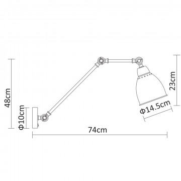 Схема с размерами Arte Lamp A2055AP-1WH