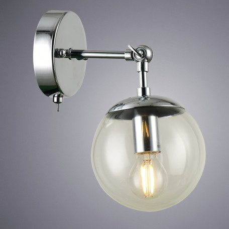 Настенный светильник с регулировкой направления света Arte Lamp Bolla A1664AP-1CC, 1xE14x60W, хромированный, прозрачный, металл, стекло - фото 2