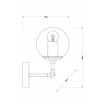 Схема с размерами Arte Lamp A1664AP-1CC