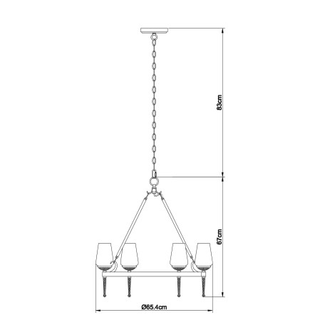 Схема с размерами Arte Lamp A1722SP-6BA