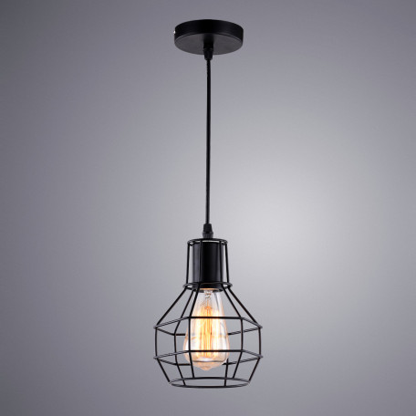 Подвесной светильник Arte Lamp Spider A1109SP-1BK, 1xE27x60W, черный, металл - фото 2