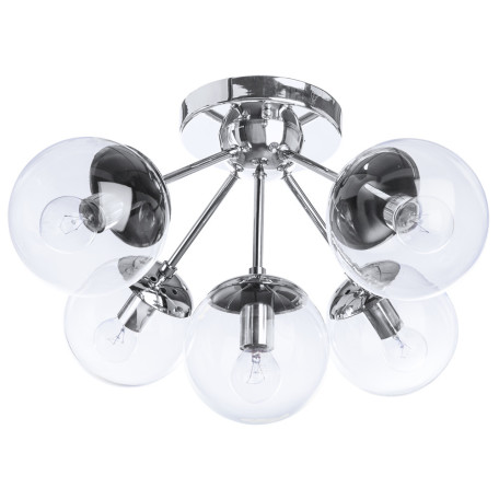 Потолочная люстра Arte Lamp Bolla A1664PL-5CC, 5xE14x60W, хромированный, прозрачный, металл, стекло