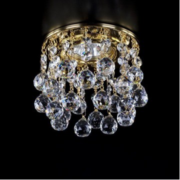 Встраиваемый светильник Artglass SPOT 14 CE, 1xGU10x35W, золото, прозрачный, металл, хрусталь Artglass Crystal Exclusive