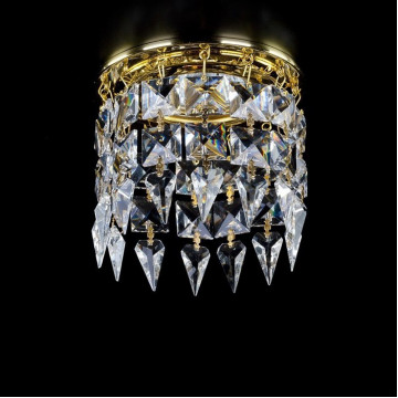 Встраиваемый светильник Artglass SPOT 19 CE, 1xGU10x35W, золото, прозрачный с золотом, прозрачный, металл, хрусталь Artglass Crystal Exclusive