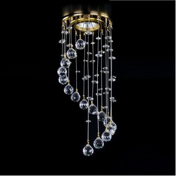 Встраиваемый светильник Artglass SPOT 22 CHAOS CE, 1xGU10x35W, золото, прозрачный, металл, хрусталь Artglass Crystal Exclusive