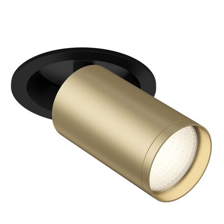 Встраиваемый светильник с регулировкой направления света Maytoni Focus S C048CL-1BMG, 1xGU10x10W, черный, золото, металл