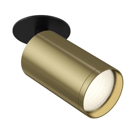 Встраиваемый светильник с регулировкой направления света Maytoni Focus S C049CL-1BBS, 1xGU10x10W, черный, латунь, металл
