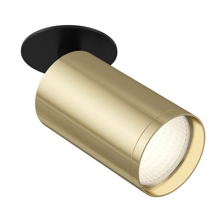 Встраиваемый светильник с регулировкой направления света Maytoni Focus S C049CL-1BG, 1xGU10x10W, черный, золото, металл