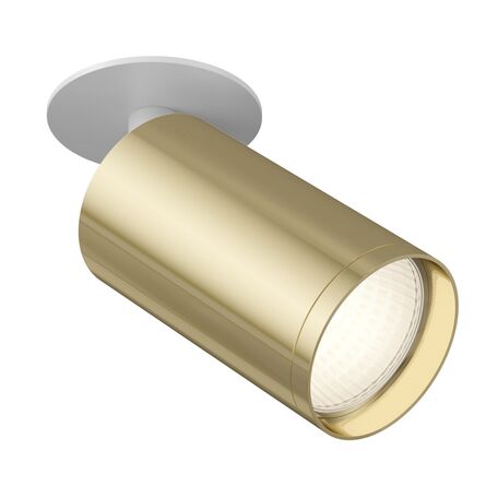 Встраиваемый светильник с регулировкой направления света Maytoni Focus S C049CL-1WG, 1xGU10x10W, белый, золото, металл