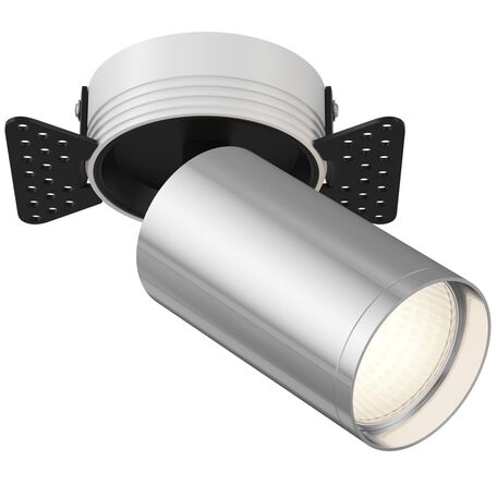 Встраиваемый светильник с регулировкой направления света Maytoni Focus S C058CL-1BCH, 1xGU10x10W, черный, хром, металл