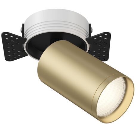 Встраиваемый светильник с регулировкой направления света Maytoni Focus S C058CL-1BMG, 1xGU10x10W, черный, золото, металл