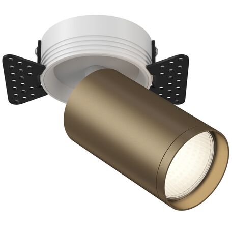 Встраиваемый светильник с регулировкой направления света Maytoni Focus S C058CL-1WBZ, 1xGU10x10W, белый, бронза, металл