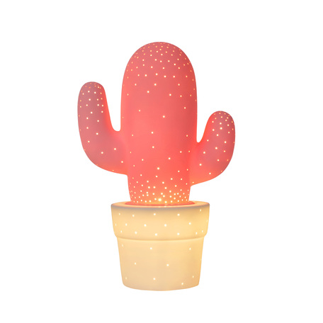 Настольная лампа Lucide Cactus 13513/01/66, 1xE14x40W, розовый, керамика