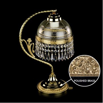 Настольная лампа Artglass SCARLETT POLISHED CE, 1xE14x60W, золото, прозрачный с золотом, золото с прозрачным, прозрачный, металл, стекло с металлом, хрусталь Artglass Crystal Exclusive