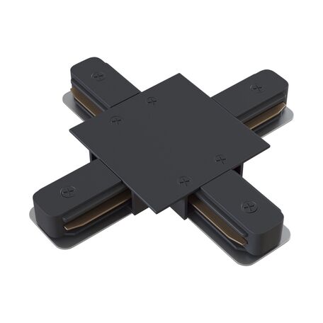 X-образный соединитель питания для треков Maytoni Single phase track system TRA002CX-11B, черный, металл