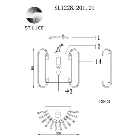 Схема с размерами ST Luce SL1228.201.01