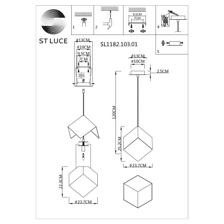 Схема с размерами ST Luce SL1182.103.01