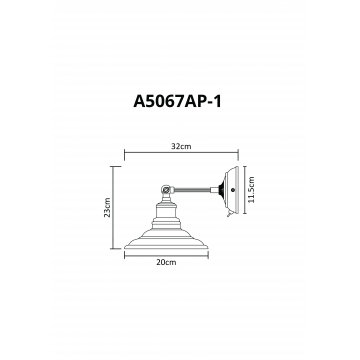 Схема с размерами Arte Lamp A5067AP-1GY