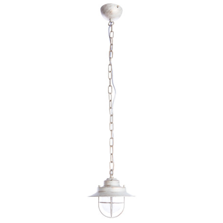 Подвесной светильник Arte Lamp Lanterna A4579SP-1WG, 1xE27x60W, белый с золотой патиной, прозрачный, металл, металл со стеклом
