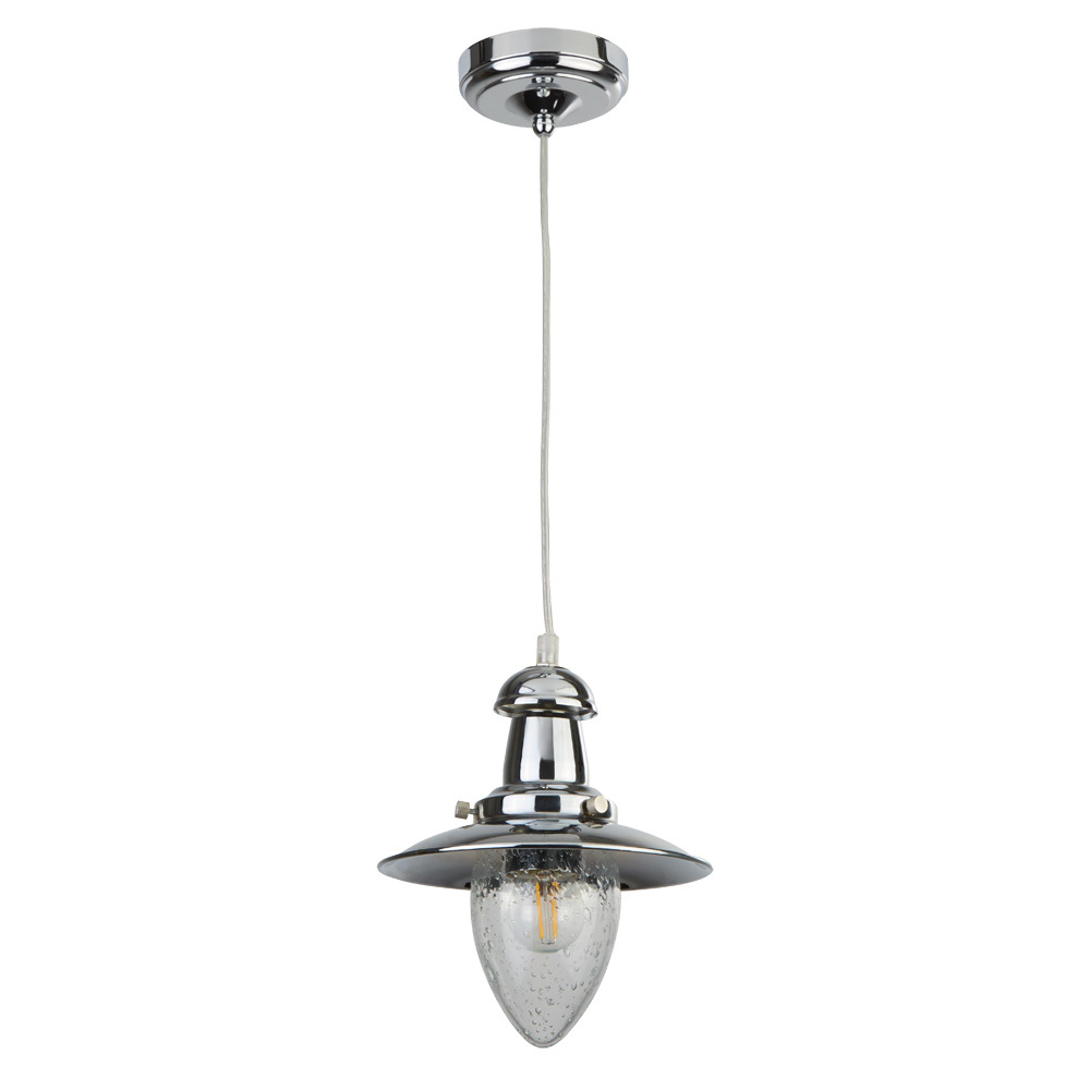 Подвесной светильник Arte Lamp Fisherman A5518SP-1CC, 1xE27x60W, хром, прозрачный, металл, металл со стеклом - фото 1