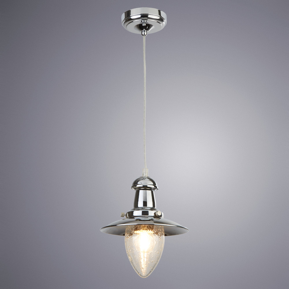 Подвесной светильник Arte Lamp Fisherman A5518SP-1CC, 1xE27x60W, хром, прозрачный, металл, металл со стеклом - фото 2