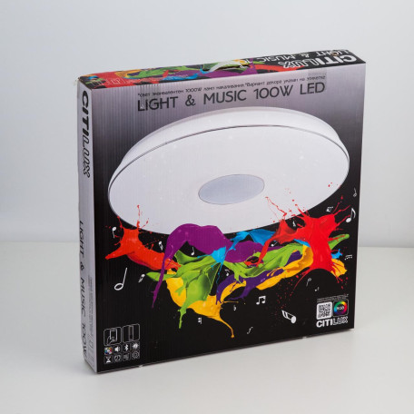 Музыкальный потолочный светодиодный светильник с пультом ДУ Citilux Light & Music CL703M100, LED 100W 3000-4000K + RGB 7700lm - миниатюра 11