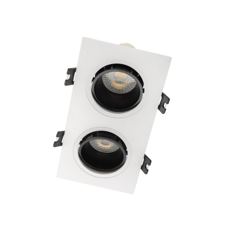 Встраиваемый светильник с регулировкой направления света Denkirs DK3020WB DK3022-WB, 2xGU5.3x10W, белый с черным, пластик