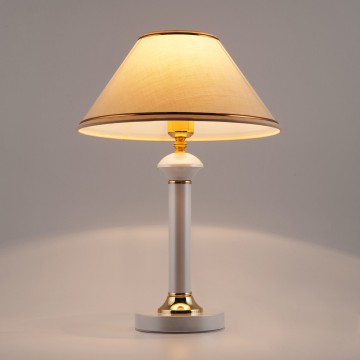 Настольная лампа Eurosvet Lorenzo 60019/1 глянцевый белый (00000079887), 1xE27x60W - миниатюра 3
