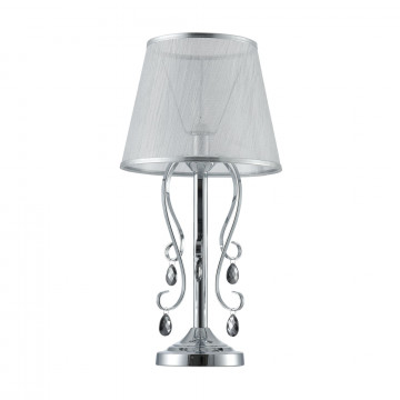 Настольная лампа Freya Simone FR2020-TL-01-CH, 1xE14x40W, хромированный, серебро, прозрачный, металл, текстиль, хрусталь - фото 2