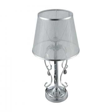 Настольная лампа Freya Simone FR2020-TL-01-CH, 1xE14x40W, хромированный, серебро, прозрачный, металл, текстиль, хрусталь - фото 3