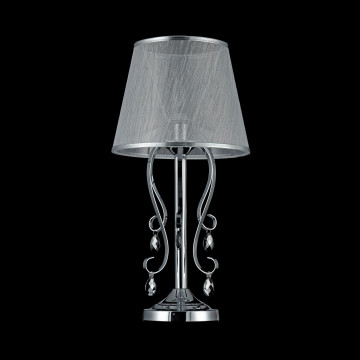 Настольная лампа Freya Simone FR2020-TL-01-CH, 1xE14x40W, хромированный, серебро, прозрачный, металл, текстиль, хрусталь - фото 5