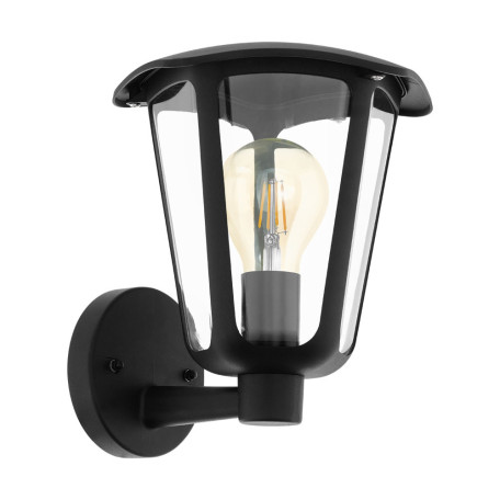 Настенный фонарь Eglo Monreale 98119, IP44, 1xE27x60W, черный, прозрачный, металл, металл с пластиком