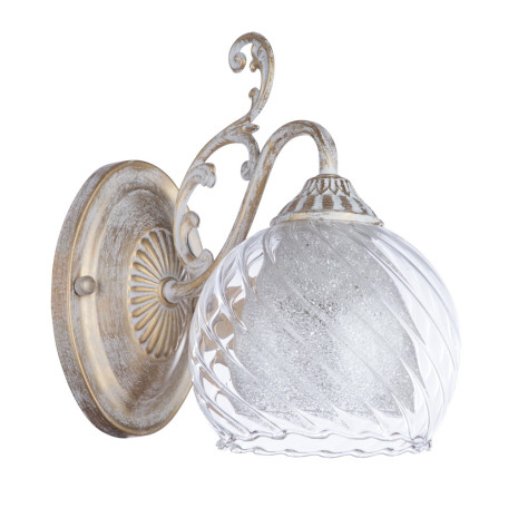 Бра Arte Lamp Charlotte A7062AP-1WG, 1xE27x60W, белый с золотой патиной, белый, прозрачный, металл, стекло
