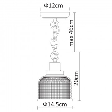 Схема с размерами Arte Lamp A9186SP-1CC